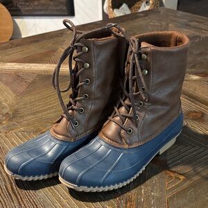 Women’s London Fog Wynter Brown and Blue Duck Boots